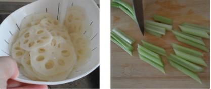 Ngó sen nấu cần tây