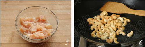 Gà xào hạt điều và cần tây Bước 5-6