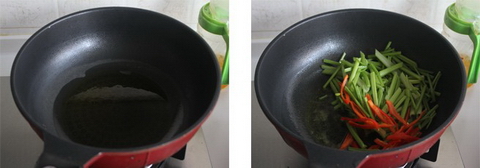 Thịt trưa xào cần tây bước 3-4