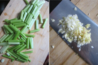 Yuba xào nấm cần tây bước 2