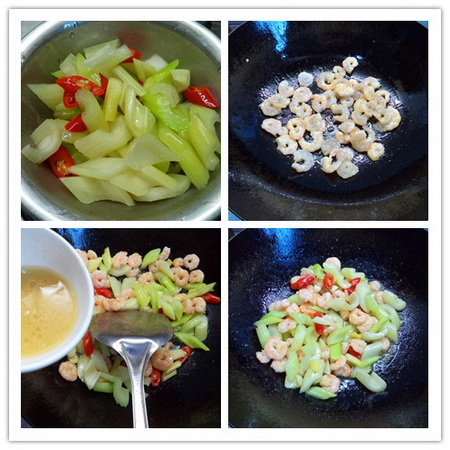 Tôm xào cần tây Bước 5-8